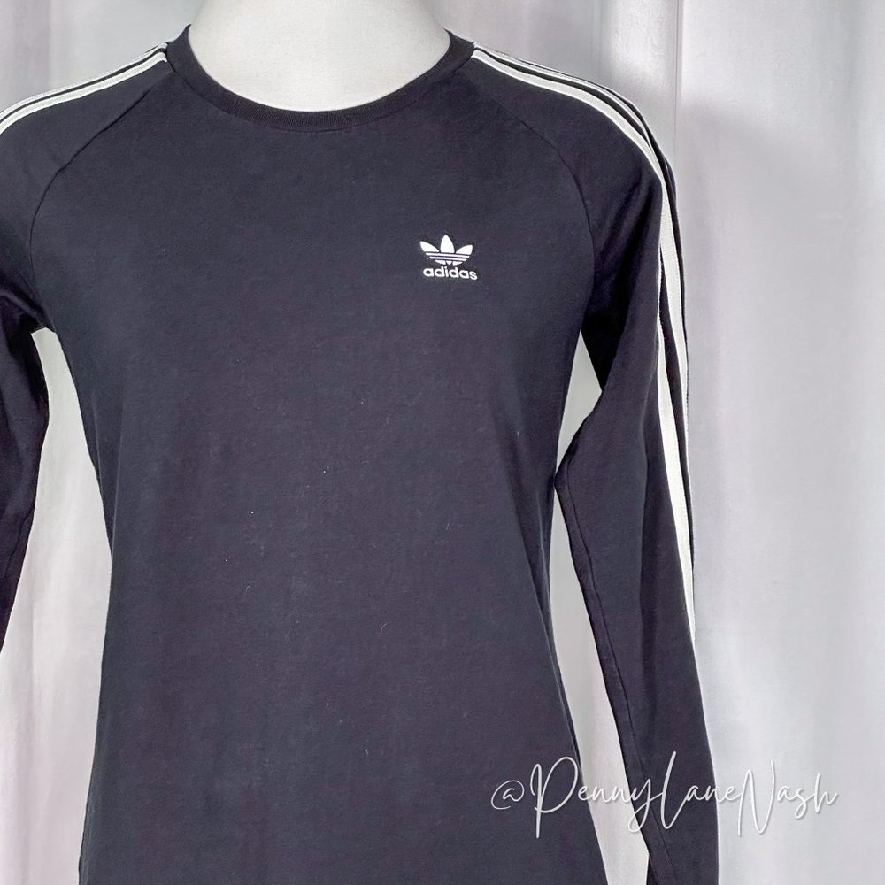 Adidas J TRF Girls' 3 Stripes Dress Black/White Medium/11-12Y - Picture 3 of 9